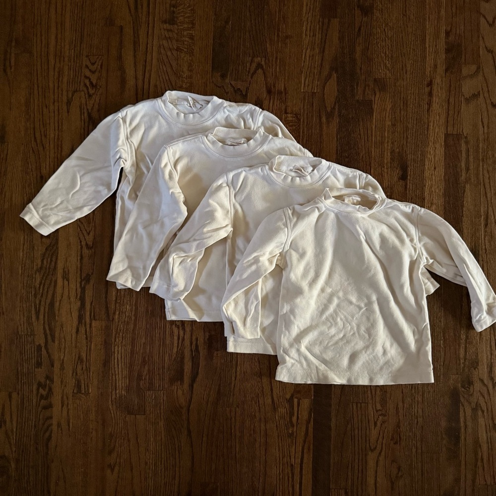 Ecobaby Organics Cream Long Sleeve T-Shirts - Size 3/4 Years